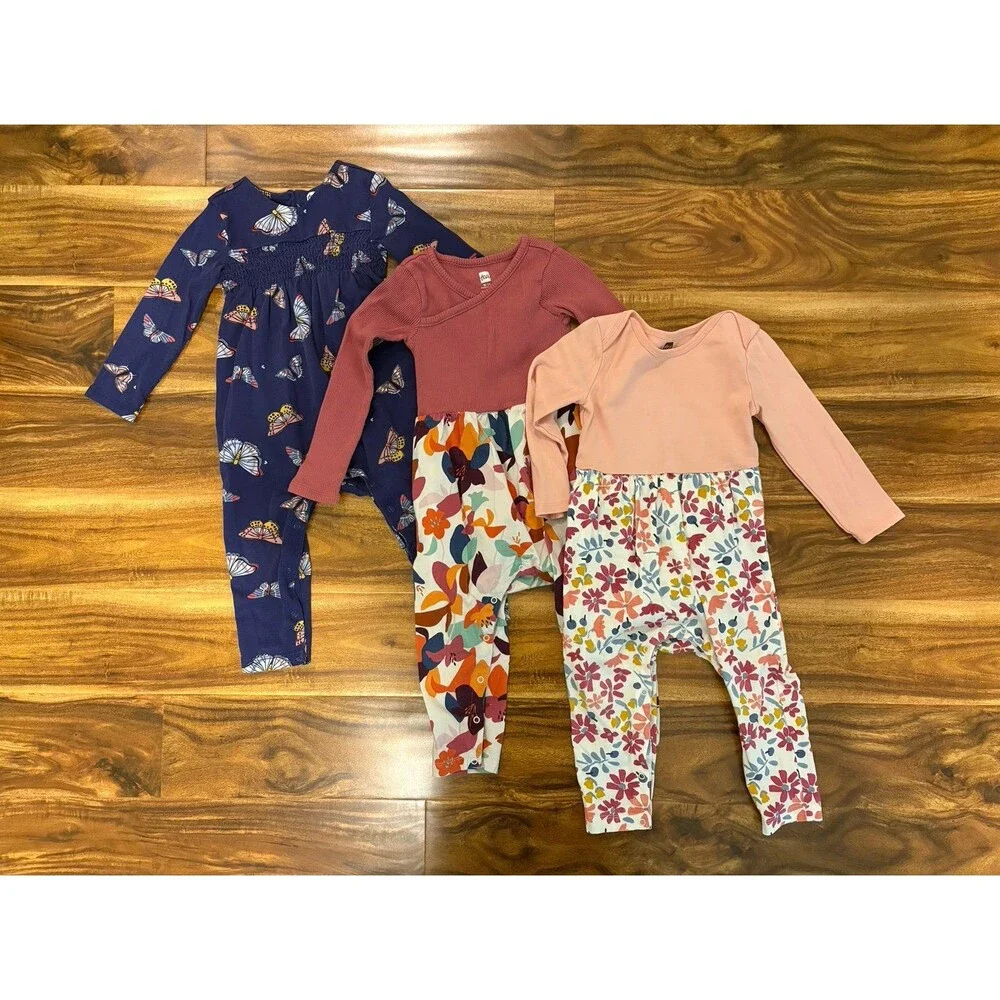 Tea Collection Long Sleeve Rompers, size 18-24 months